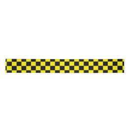 Bright Yellow with Black Square Pattern Style 3" サテンリボン