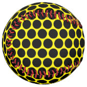 Bright Yellow with Solid Black Dot Pattern ソフトボール (正面左)