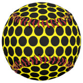 Bright Yellow with Solid Black Dot Pattern ソフトボール (裏面)