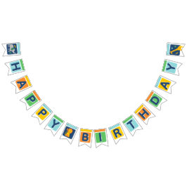 Bright Zoo Jungle Animals Birthday BUNTING FLAGS バンティングフラッグ