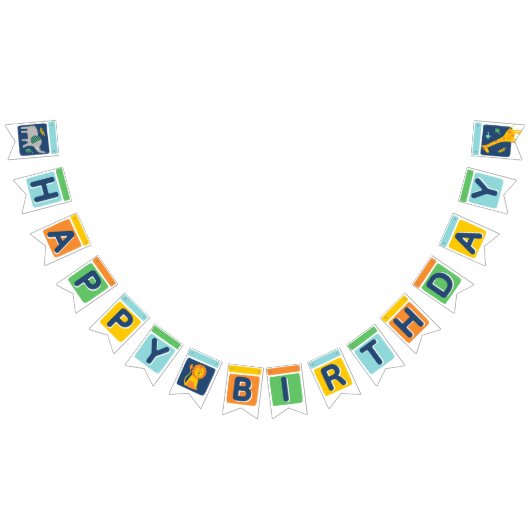 Bright Zoo Jungle Animals Birthday BUNTING FLAGS バンティングフラッグ (全)