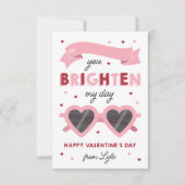 Brighten My Day Kids Classroom Valentines Day Card 招待状 (正面)