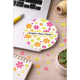 Brighter Days Ahead Sticker | Colorful Motivation ラウンドシール