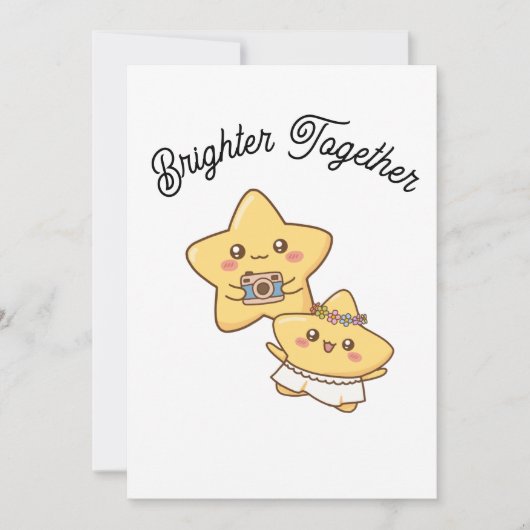 Brighter Together – Cute Couple Invitation  招待状 (正面)