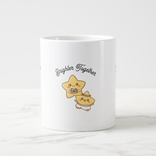 Brighter Together – Cute, lovely Couple Mug Gift ジャンボコーヒーマグカップ (正面)