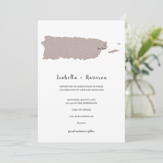 BRIGHTEST Puerto Rico Wedding Invitation Template 招待状 (スタンド正面)