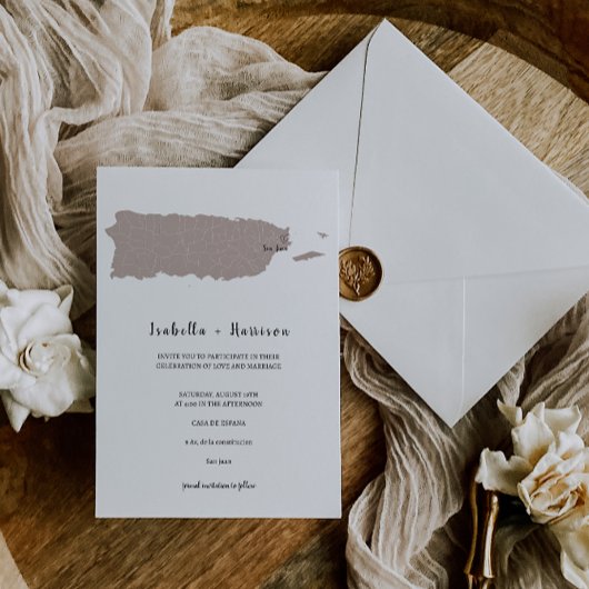 BRIGHTEST Puerto Rico Wedding Invitation Template 招待状