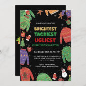 Brightest Tacky Ugly Sweater Christmas Party 招待状 (正面/裏面)