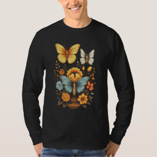 Brightly Colored Butterflies With Moon Motifs Butt Tシャツ