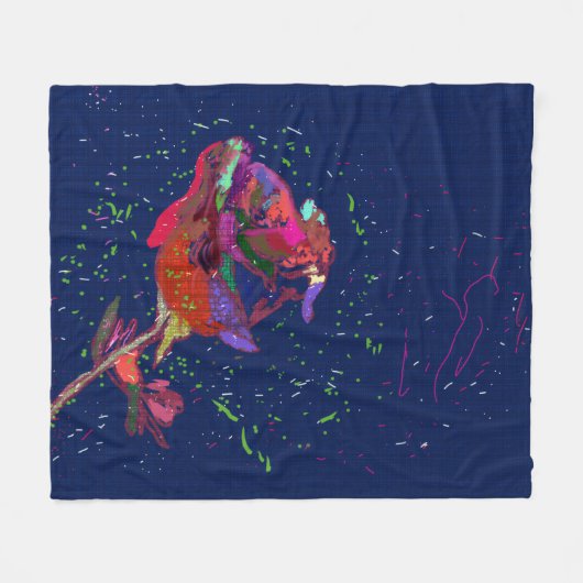 Brightly Colored Flower Fleece Blanket フリースブランケット (正面(横))
