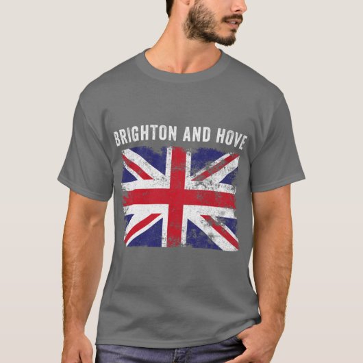 Brighton And Hove UK Flag British Souvenir Cool fu Tシャツ (正面)