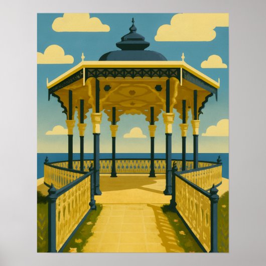 Brighton Bandstand – Coastal Architecture Art ポスター (正面)