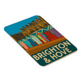 Brighton Beach Huts – Colourful Seaside Print マグネット (右側)