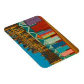 Brighton Beach Huts – Colourful Seaside Print マグネット (右側)