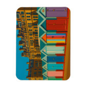 Brighton Beach Huts – Colourful Seaside Print マグネット (縦)