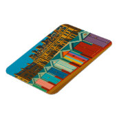 Brighton Beach Huts – Colourful Seaside Print マグネット (左側)