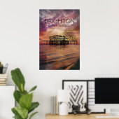 Brighton Beach West Pier Sunset Travel Poster ポスター (ホームオフィス)
