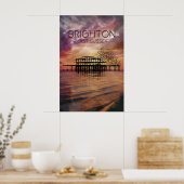 Brighton Beach West Pier Sunset Travel Poster ポスター (キッチン)