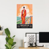 Brighton England UK Vintage Travel Poster ポスター (ホームオフィス)