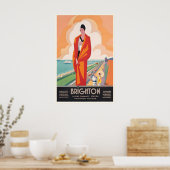 Brighton England UK Vintage Travel Poster ポスター (キッチン)