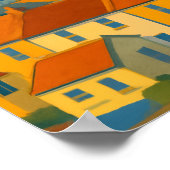 Brighton & Hove Rooftops – Whimsical Townscape ポスター (角)