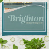 Brighton Pier Seagull Postcard キッチンタオル (折り畳み)