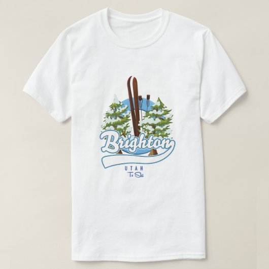 Brighton Utah スキーロゴ Tシャツ (デザイン正面)