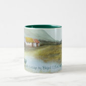 BrigidオーニールHovey著"アイルランドのコテージ" ツートーンマグカップ (中央)