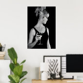 Brigitte Bardot Print, Woman Drinking Wine Poster ポスター (ホームオフィス)
