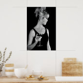 Brigitte Bardot Print, Woman Drinking Wine Poster ポスター (キッチン)