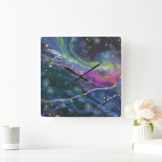 Brilliant cosmic Hurricane スクエア壁時計 (ホーム)