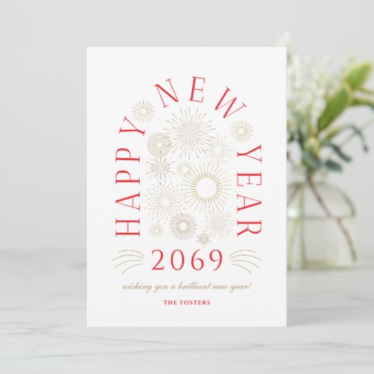 Brilliant New Year Firework Business Greeting Card シーズンカード (スタンド正面)