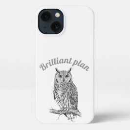 Brilliant Plan Wise Owl Charcoal Sketch Phone Case iPhone 13ケース