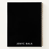 Brilliant Teacher Retro Black & White Design ノートブック (裏面)