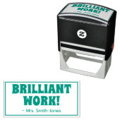 "BRILLIANT WORK!" +先生名ゴム印 セルフインキングスタンプ (インサイチュ)