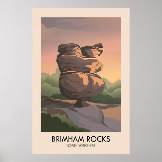 Brimham Rocks AONB Travel Poster ポスター (正面)