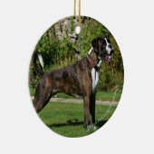 Brindleボクサーのドッグショーのスタンス セラミックオーナメント (右)