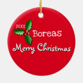 Brindleボクサーの子犬のクリスマスのオーナメント セラミックオーナメント (裏面)