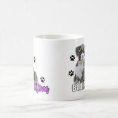 Brindleボクサーの子犬-白いボクサー犬 コーヒーマグカップ (中央)