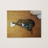 Brindleボクサー犬の写真のパズル ジグソーパズル (横)