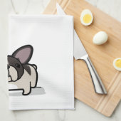 Brindle雑色のFrenchie キッチンタオル (四つ折り)