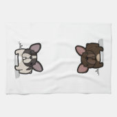 Brindle雑色のFrenchie キッチンタオル (横)