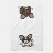 Brindle雑色のFrenchie キッチンタオル (縦)