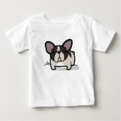 Brindle雑色のFrenchie ベビーTシャツ (正面)