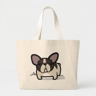 Brindle雑色のFrenchie ラージトートバッグ