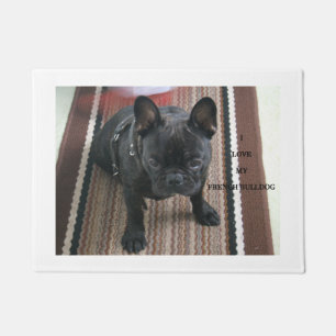 Brindle_French_Bulldog愛w pic ドアマット