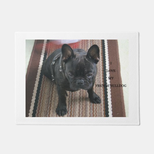 Brindle_French_Bulldog愛w pic ドアマット (正面)