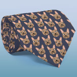 Brindle French Bulldog Blue Neck Tie ネクタイ<br><div class="desc">A fun little Brindle French Bulldog or Frenchie pattern on a dark blue background.  Great for all dog lovers,  pet sitters,  dog walkers and veterinarians.  Original art by Nic Squirrell.</div>