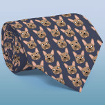 Brindle French Bulldog Blue Neck Tie ネクタイ<br><div class="desc">A fun little Brindle French Bulldog or Frenchie pattern on a dark blue background.  Great for all dog lovers,  pet sitters,  dog walkers and veterinarians.  Original art by Nic Squirrell.</div>