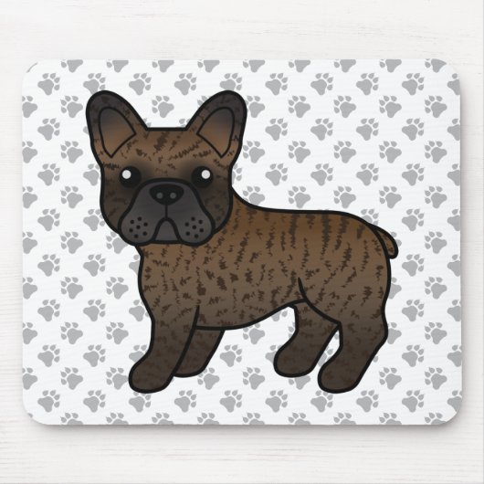 Brindle French Bulldog Cute Cartoon Dog マウスパッド (正面)